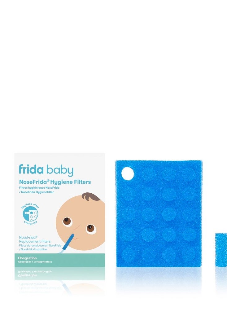 fridababy NoseFrida Hygiene Filters | Made in Sweden | 20-Count Nasal Aspirator Replacement Filters | Safe, BPA-Free, Hygienic, Blocks Mucus & Bacteria | Baby Congestion Relief 