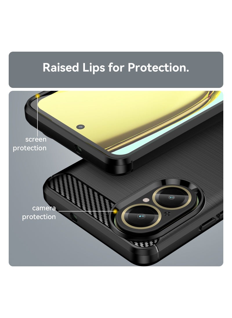 Phone Case for Realme C67 4G Soft TPU Brushed Texture Anti-Slip