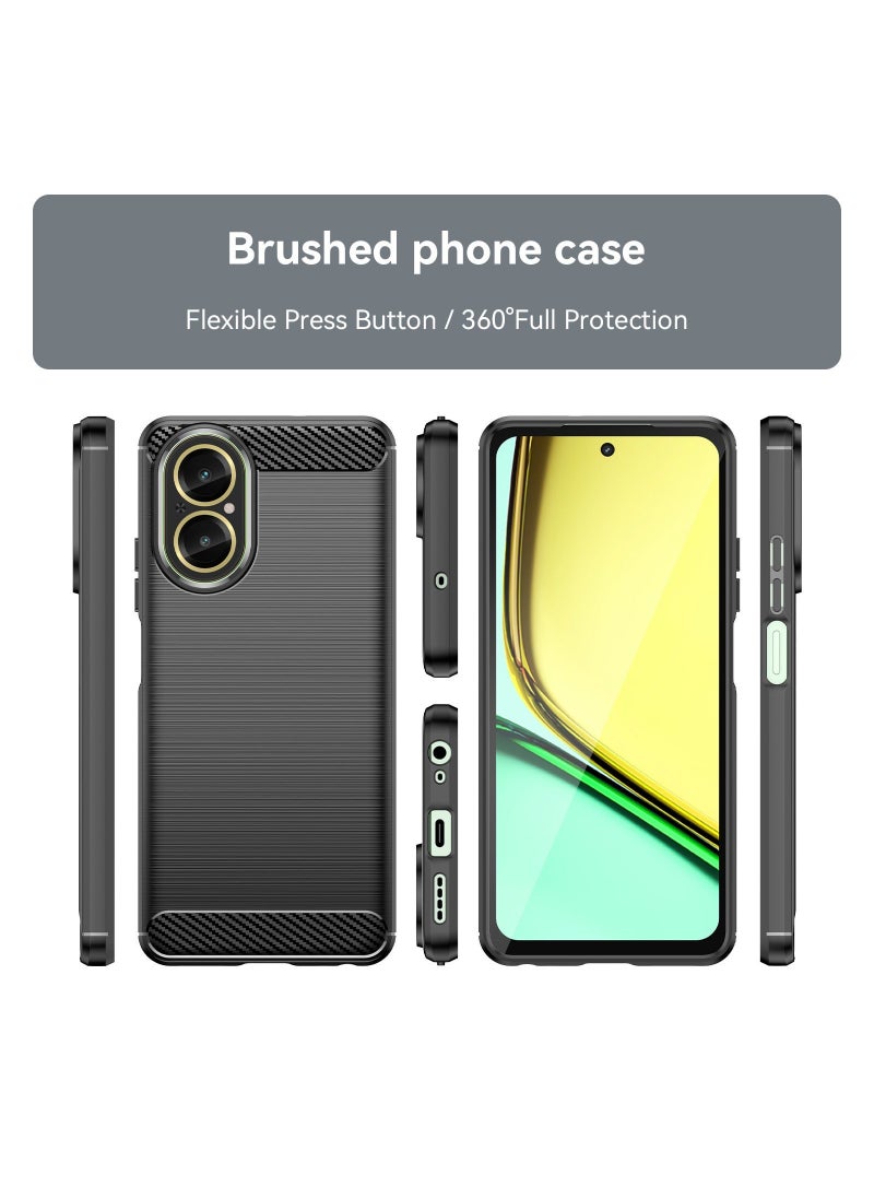 Phone Case for Realme C67 4G Soft TPU Brushed Texture Anti-Slip