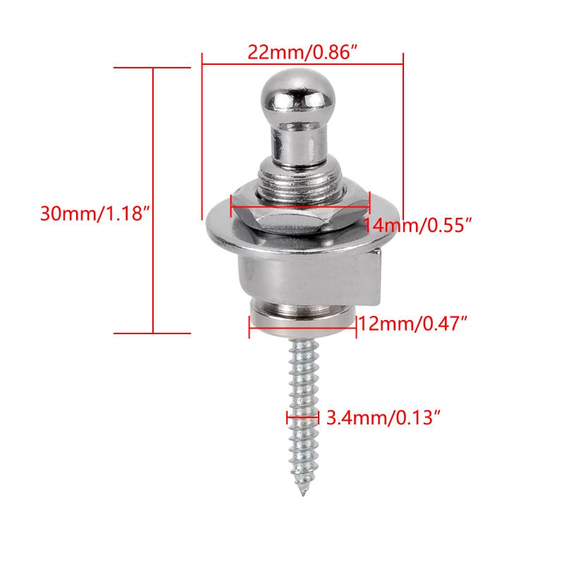 Swhmc Guitar Strap Lock Round Head Bass Security Straplocks Strap Retainer, Schaller Style, Guitar Replacements (Pack of 4) - Image 4