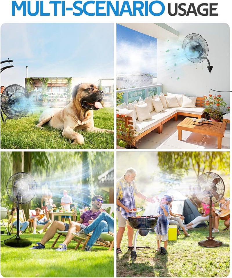 homenote طقم رذاذ المروحة لنسيم بارد في الفناء 16.4 قدم خط رذاذ، 5 فوهات نحاسية قابلة للإزالة ومحول نحاسي صلب (3/4")، مروحة رذاذ خارجية لتبريد الفناء - Image 3