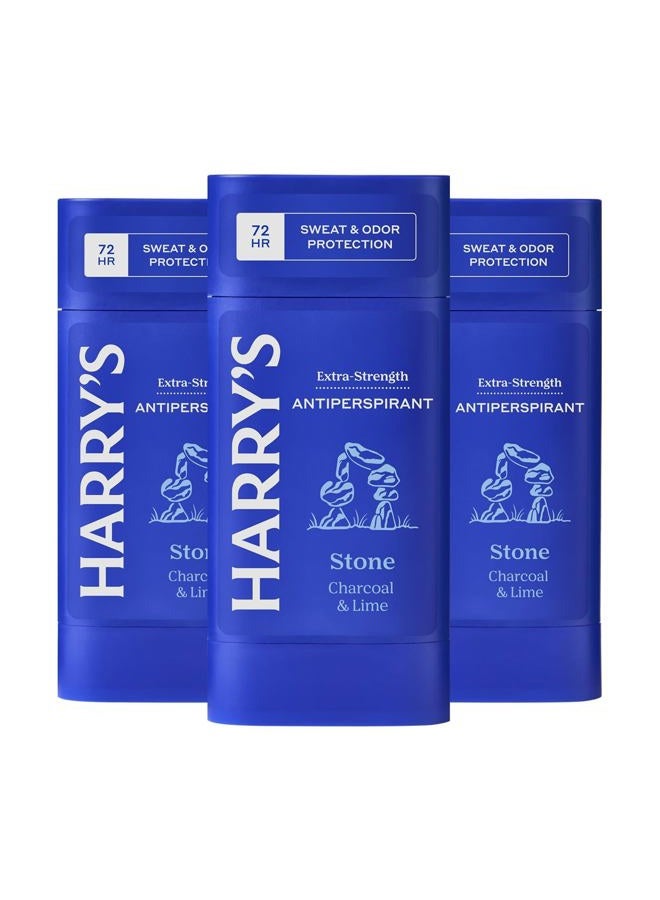 Harry's Extra-Strength Antiperspirant Deodorant, Sweat & Odor Control Antiperspirant for Men, Stone, 2.5 oz Pack of 3 - Image 1