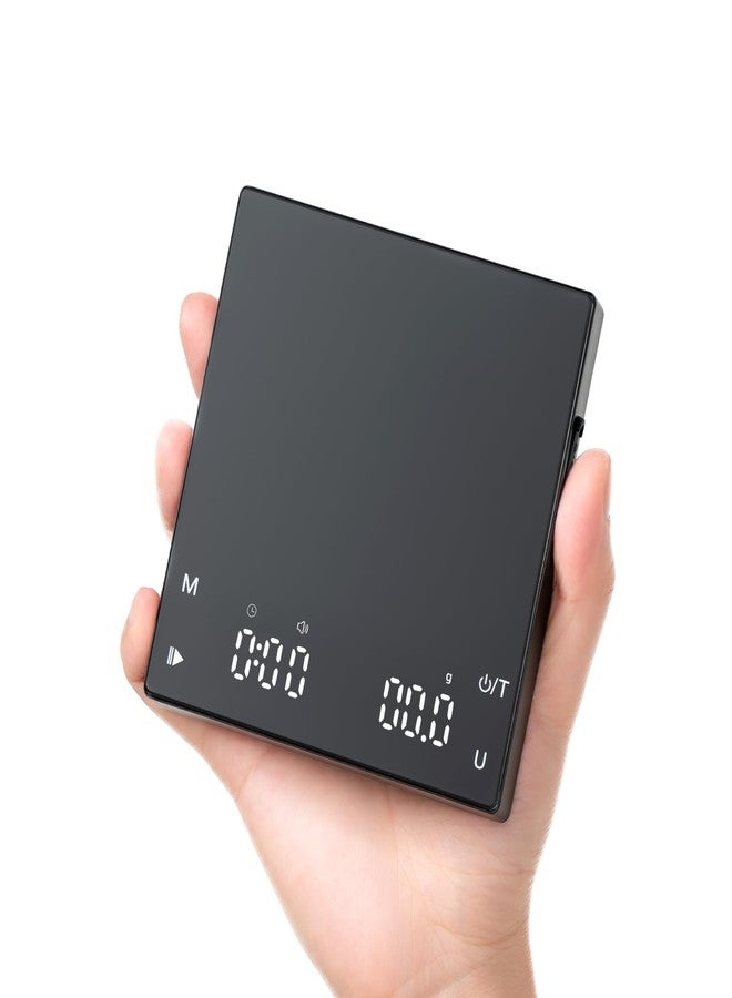 Meilen Mini Espresso Coffee Scale with Timer - 0.1g Precise, USB Rechargeable, 6 Weight Units, 2kg Digital Scale for Espresso, Pour Over, Drip, Kitchen (2kg Black 1 Pack) - Image 1