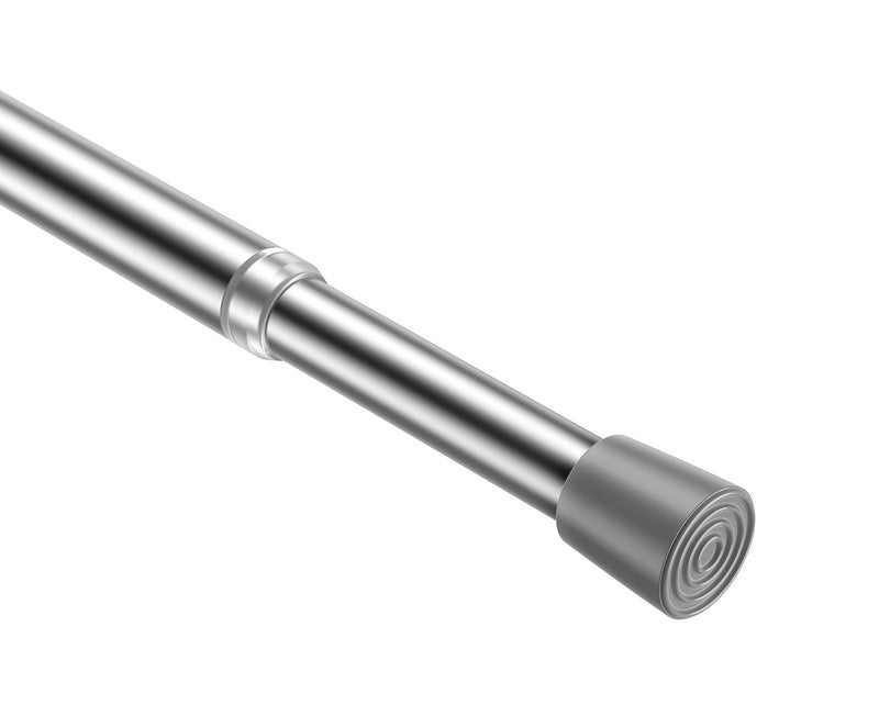 MEXAU 1Pcs Spring Tension Curtain Rod 26-39 inch Spring Tension Rods Silver Tension Rods Adjustable Spring Rod Extendable Tension Rod For Kitchen, Bathroom, Window, Bookshelf,Closet. - Image 1