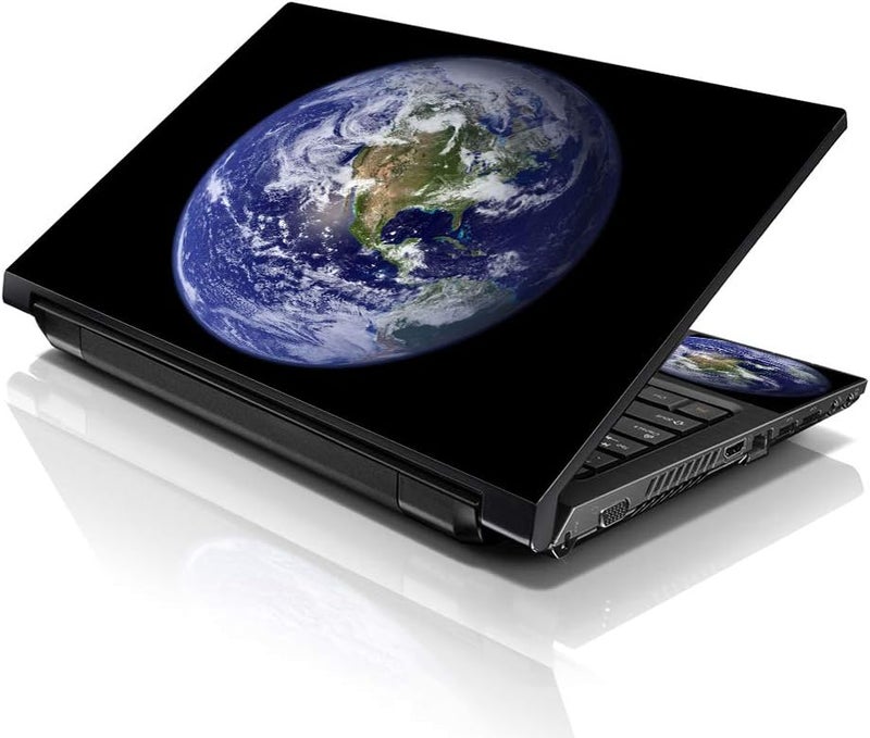 LSS 15 15.6 Inches Laptop Notebook Skin Sticker with 2 Wrist Pads - Reusable Cover Protector Vinyl Sticker Cover Decal Fits 13" - 16" HP Asus Acer Samsung - Earth Pattern - Image 1