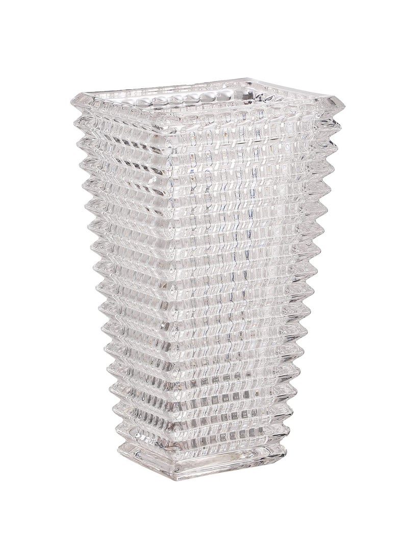 mcmcncuiu MCMCNCUIU Crystal Vase  Large Crystal Vase for Flowers  Clear Glass Vase  Large Flower Vase  Modern Vase for Living Room  Bedroom  Kitchen  Dining Table  Mantle  Wedding  11 Inches  - Image 1
