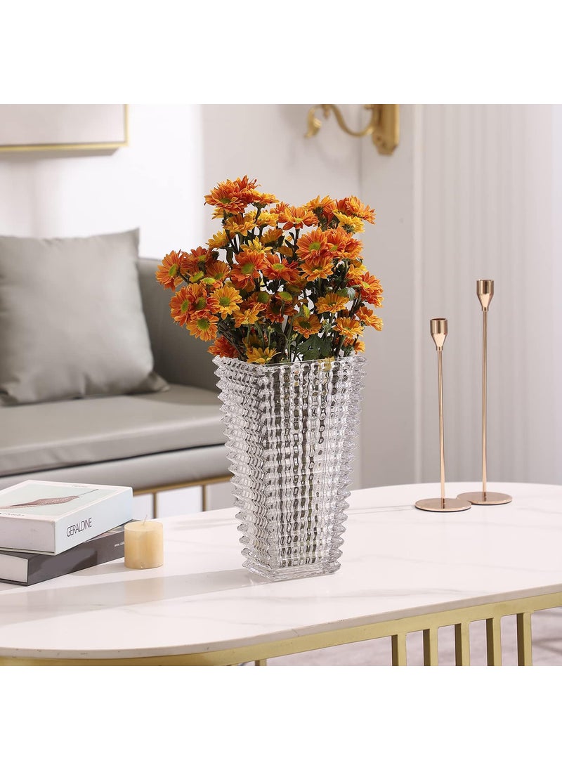 mcmcncuiu MCMCNCUIU Crystal Vase  Large Crystal Vase for Flowers  Clear Glass Vase  Large Flower Vase  Modern Vase for Living Room  Bedroom  Kitchen  Dining Table  Mantle  Wedding  11 Inches  - Image 5