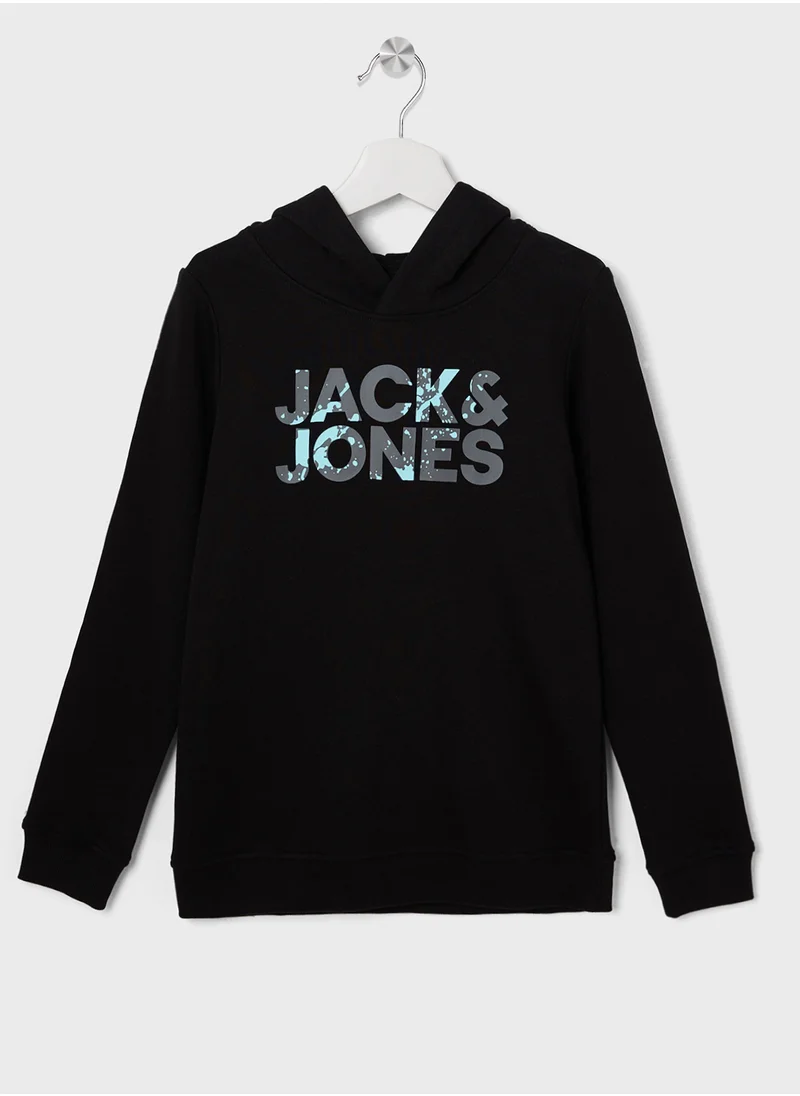 Jack & Jones Junior Kids Jjstyd Corp Logo Splash Hoodie