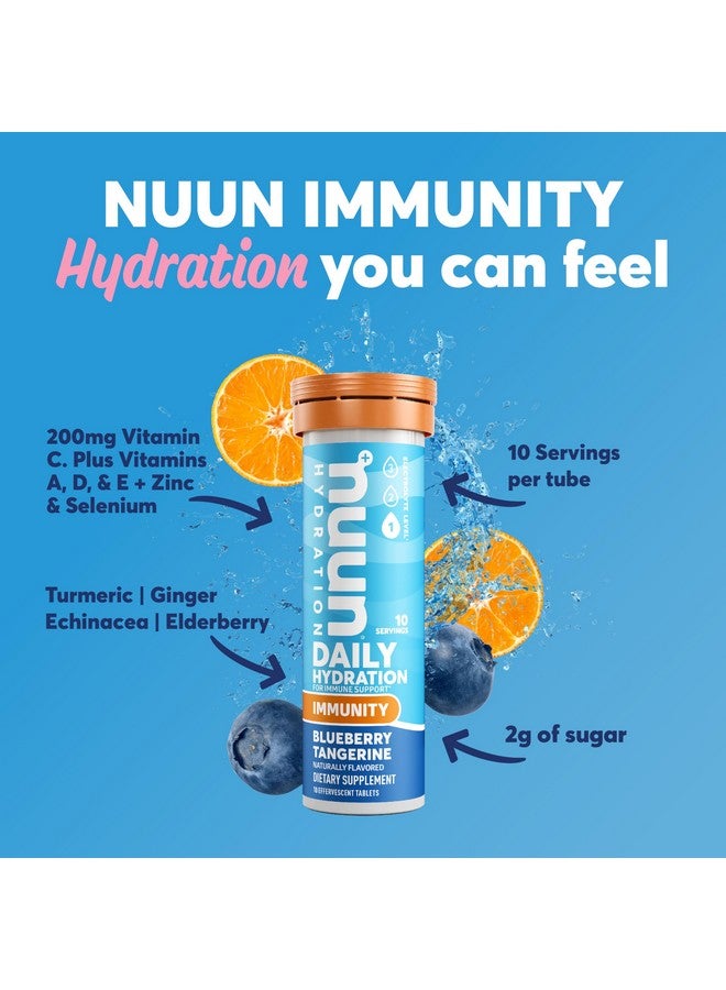 Nuun Immunity Electrolyte Tablets with Vitamin D, C, E, & A, Ginger, Elderberry, Magnesium & 4 Other Essential Electrolytes, Vegan, Blueberry Tangerine, 8 Pack (80 Servings Total) - Image 2