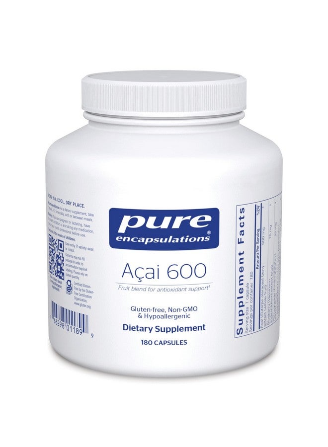 Pure Encapsulations Acai 600 | مكمل التوت للألياف ودعم المناعة ومضادات الأكسدة والفلافونويدات* | 180 كبسولة - Image 1