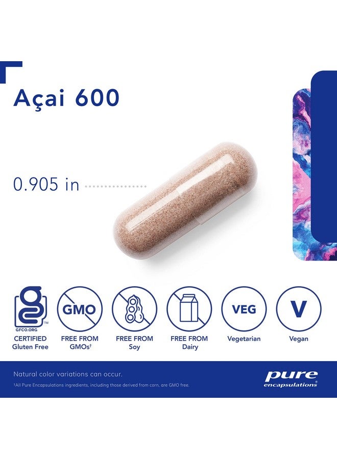 Pure Encapsulations Acai 600 | مكمل التوت للألياف ودعم المناعة ومضادات الأكسدة والفلافونويدات* | 180 كبسولة - Image 3