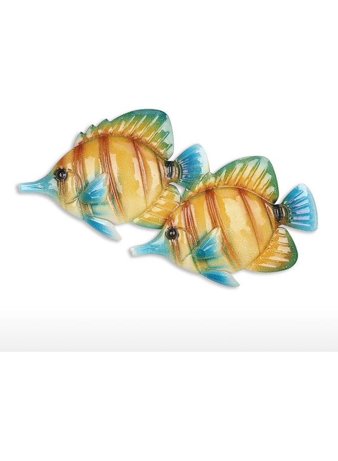 NIBEMINENT Tropical Fish Wall Hanging Ornament Brown/Beige/Blue - Image 1