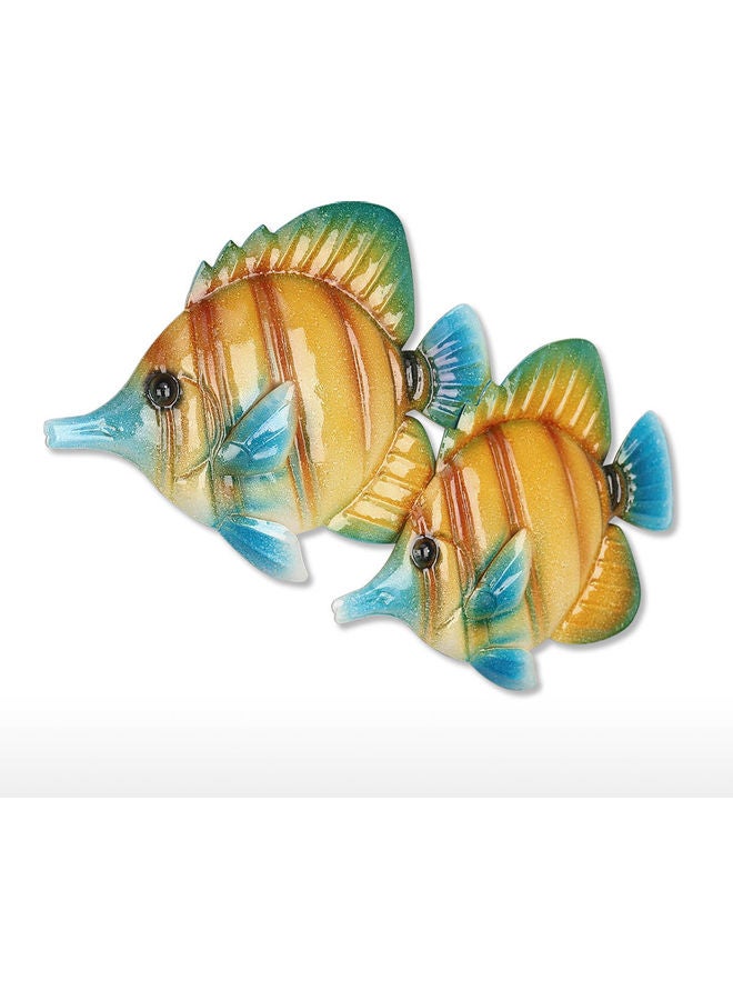 NIBEMINENT Tropical Fish Wall Hanging Ornament Brown/Beige/Blue - Image 2