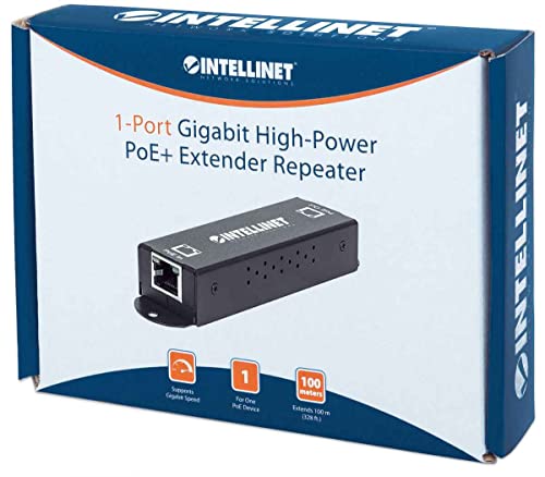 Intellinet 1-Port Indoor Gigabit PoE+ Extender Repeater – 25W Power Budget via Cat5e Cat6 RJ45 Ethernet Network Cables, Daisy-Chain – 3 Yr Mfg Warranty - 560962 - Image 2