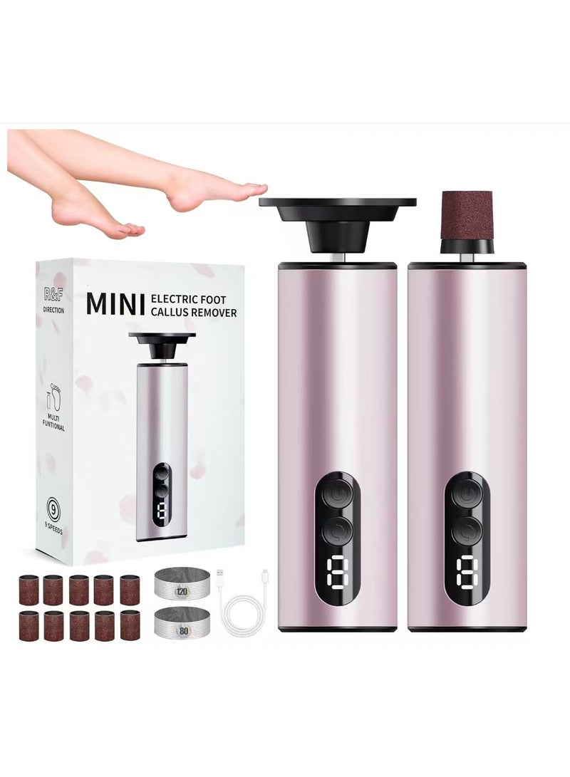 Electric Foot Callus Remover (9 Adjustable Speed) with 30pcs Replacement Sandpaper Discs, Powerful Pedicure Electronic Foot File for Women Men Dead Dry Hard Skin Calluses, Pink - Image 1