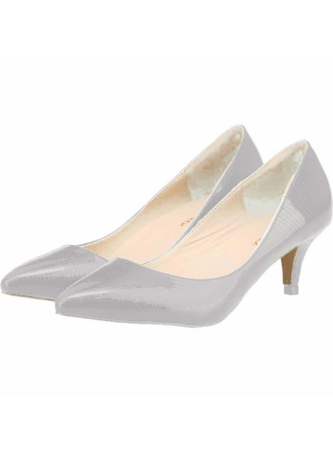 Loquat All-Season Low-Vamp Stiletto Heels 4 cm light gray - Image 2