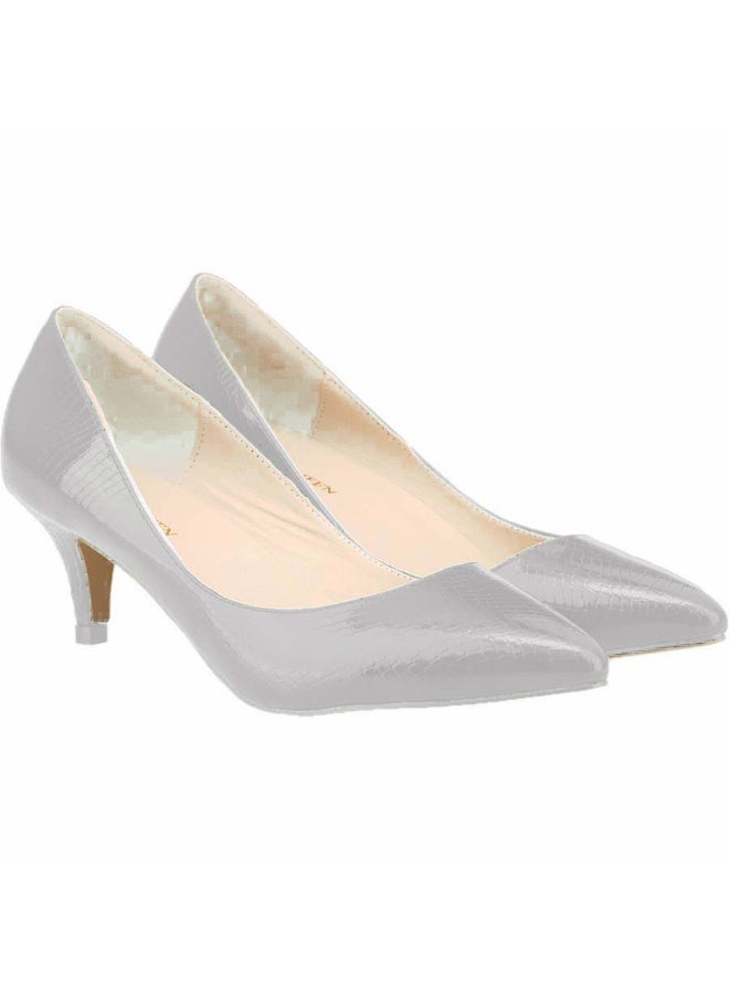 Loquat All-Season Low-Vamp Stiletto Heels 4 cm light gray - Image 1
