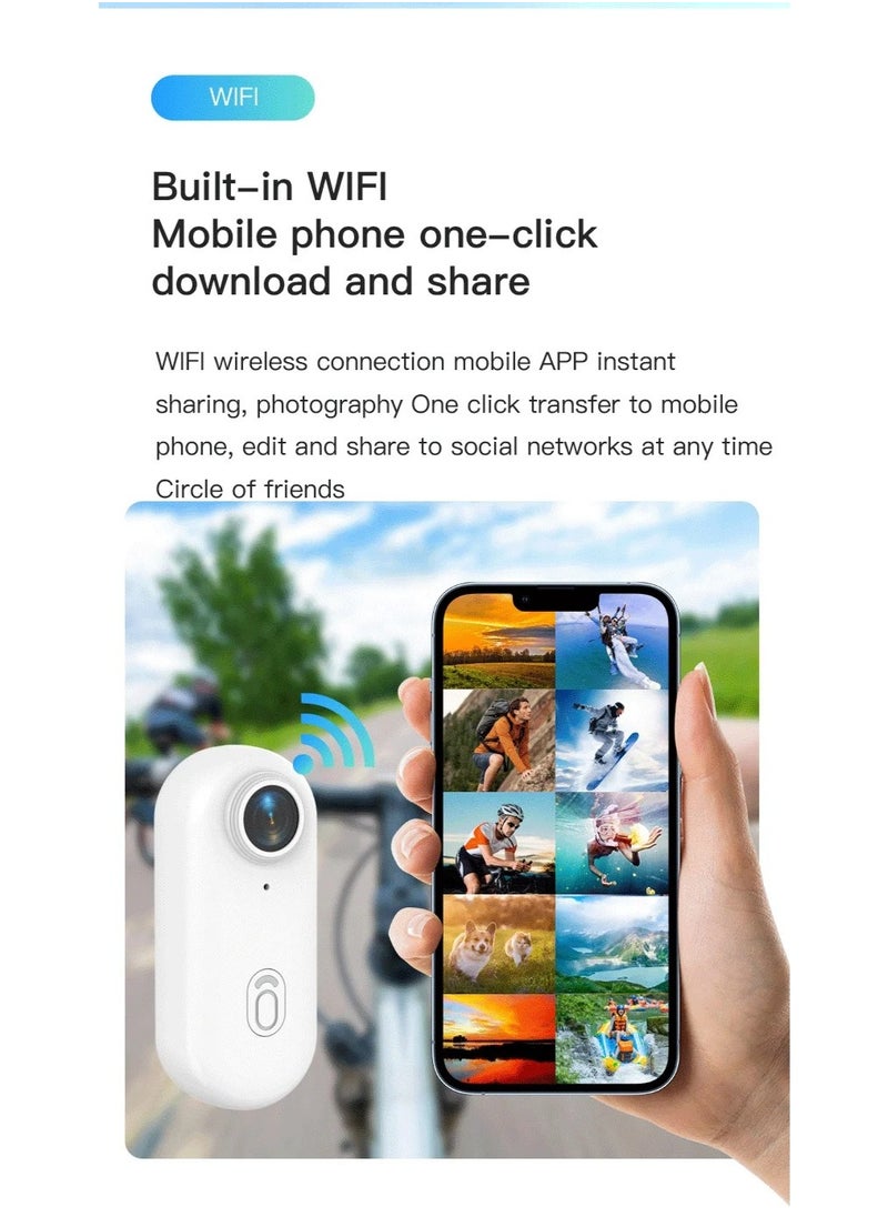 MOCOM 4K Ultra HD WiFi Action Camera - Tiny Thumb Size (1.25oz), Magnetic & Wearable Body Cam with 360° Clip, 131ft Waterproof (IPX8), 120-Min Battery Life, Hands-Free POV Vlogging for Cycling, Motorcycle, Diving & Sports – Supports 256GB TF Card, Loop Recording, H.265 Codec, Real-Time Viewing – Your Ultimate Adventure Companion!  - Image 4