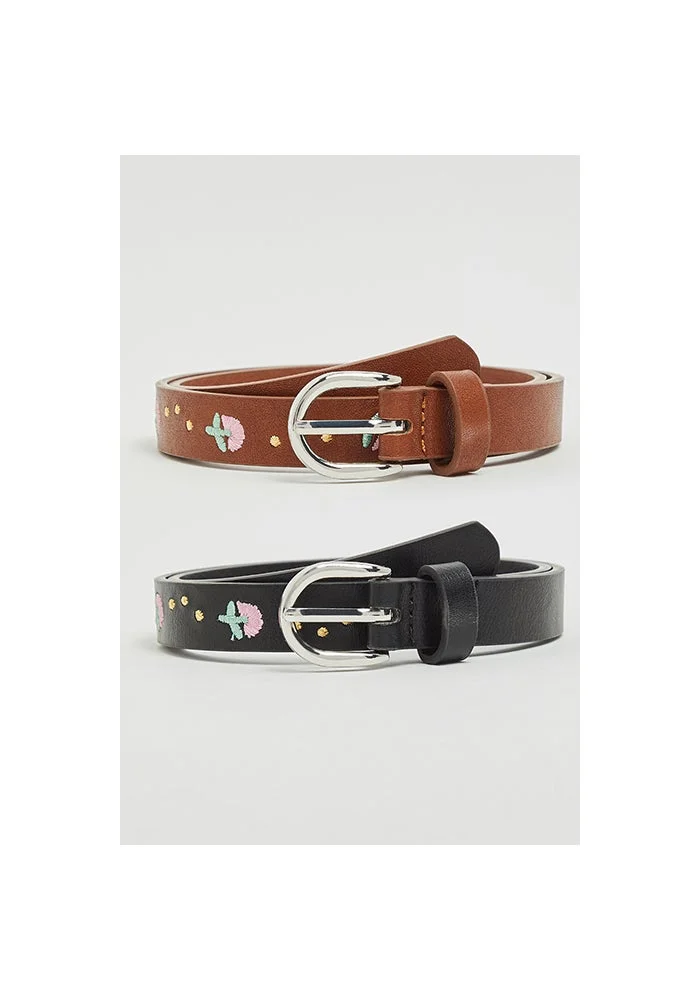 R&b 2 Pack Embroidered Buckle Belts