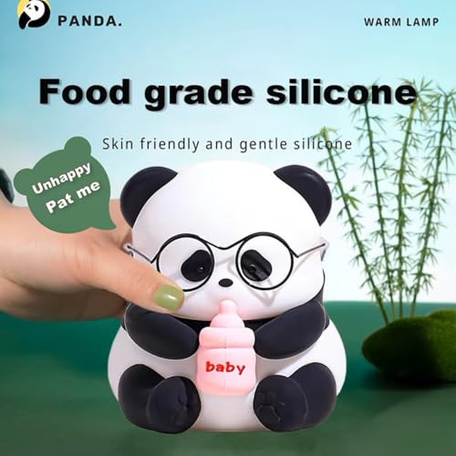 HUMAIZAR Baby Panda Silicone LED Night Lamp – Cute Panda Night Light with Goggles, Multicolor Touch Bedside Lamp for Kids Room Decor, Rechargeable Nursery Night Light, Birthday Gift for Girls Boys - Image 2