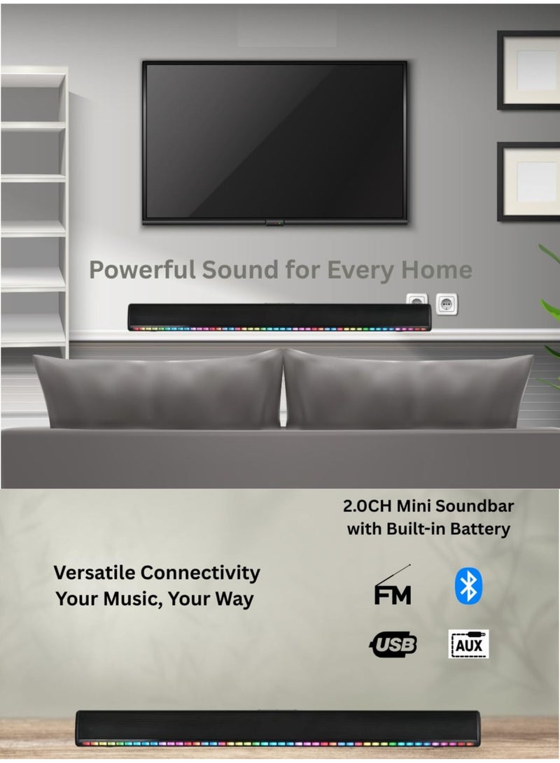 Samsung 50 Inch Crystal UHD U8000F 4K Smart TV (2025) + 2.0 Channel Portable Soundbar With Built In Battery & LED Lights | Tizen Smart TV HDR TV With Crystal Processor 4K, MetalStream Design, Endless Free Content & Samsung Knox Security 50U8000F+SOUNDBAR Black - Image 4