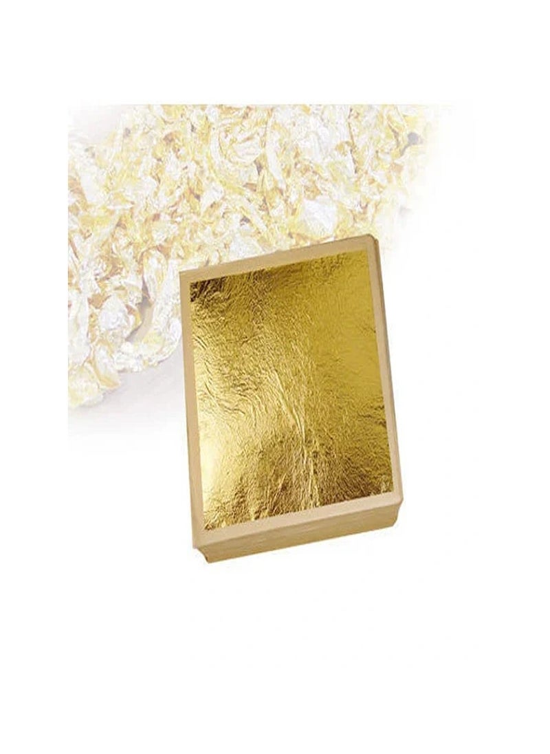 Smart 50pcs Resin Metallic Gold Leaf Sheet Paper for Nails Decoration Craft Art  - Image 1