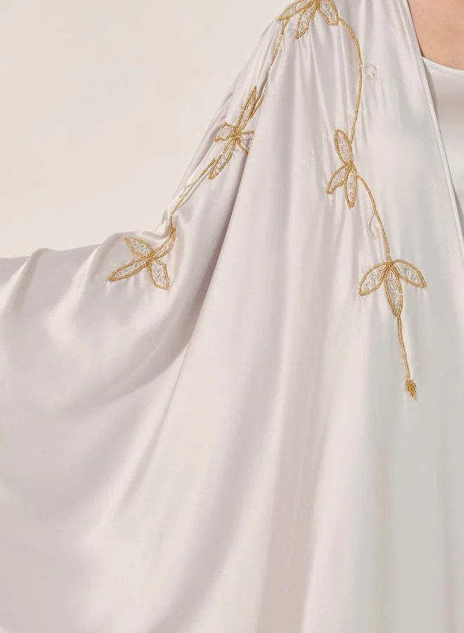 Styli Embroidered Batwing Sleeve Abaya with Inner Dress and Hijab