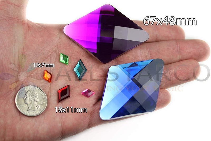 Allstarco 11x18mm Flat Back Diamond Acrylic Rhinestones Plastic Gems for Jewelry Making Costume Jewels Cosplay Embelishments - 35 Pieces (Crystal Clear H102) - Image 5