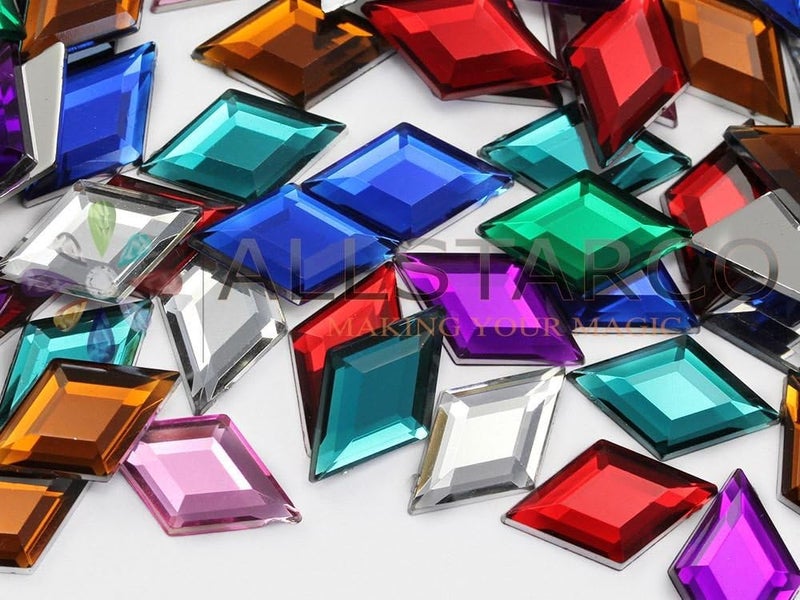 Allstarco 11x18mm Flat Back Diamond Acrylic Rhinestones Plastic Gems for Jewelry Making Costume Jewels Cosplay Embelishments - 35 Pieces (Crystal Clear H102) - Image 3