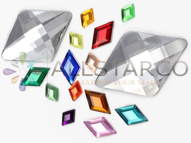 Allstarco 11x18mm Flat Back Diamond Acrylic Rhinestones Plastic Gems for Jewelry Making Costume Jewels Cosplay Embelishments - 35 Pieces (Crystal Clear H102) - Image 2
