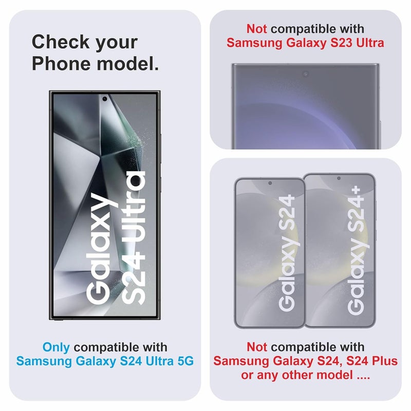 Skyddshield Military-Grade Gorilla Tempered Glass For Samsung Galaxy S24 Ultra 5G (6.8 Inch) With Installation Kit | Edge to Edge Coverage | Black - Image 2