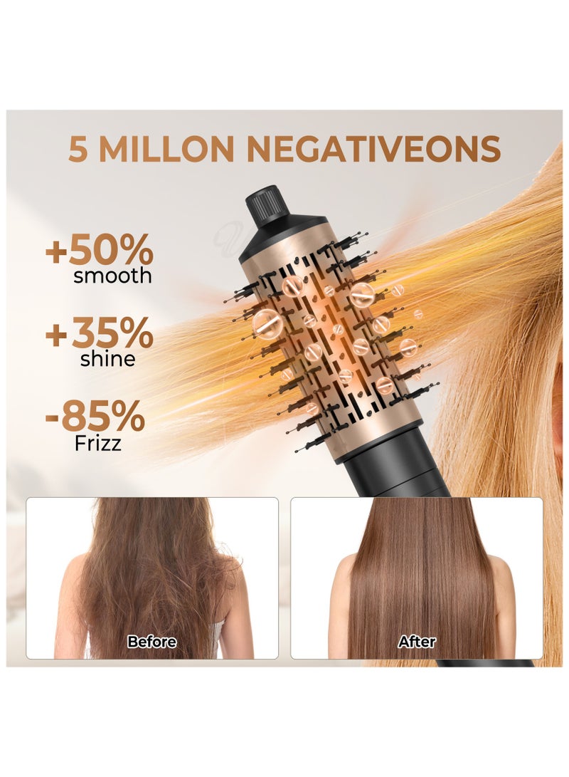 PANDA JOJO Hair Dryer Brush, 3 in 1 Rotating Hot Air Brush with Detachable Brush, 3 Heats and 2 Speeds Rotating Hair Dryer Spinning for Curl and Straight - Image 2