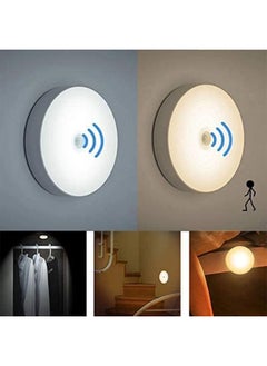 GT-Wheel 6 Packs Motion Sensor Light, Rechargeable LED Night Lights, Stick-on Magnetic Security, For Hallway Closet Stairs Bathroom Bedroom Kitchen, Closet Lights Stair Puck Lighting(White)  - Image 2