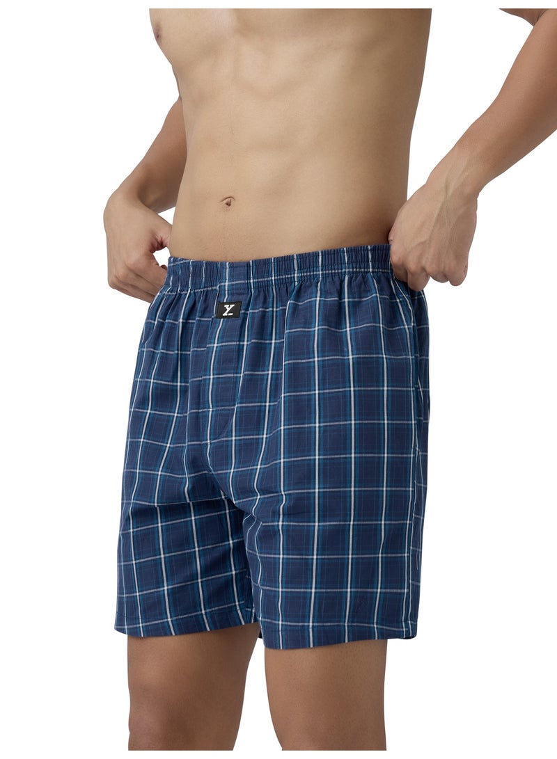 XYXX XYXX Men's Checkmate Relaxed Fit Cotton Boxer Shorts with Dual Pocket & No Marks Waistband (Pack of 2)  - Image 5