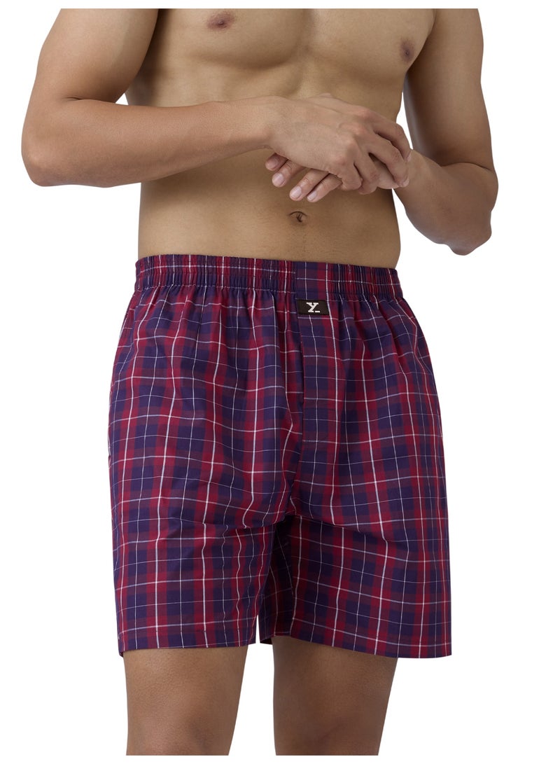 XYXX XYXX Men's Checkmate Relaxed Fit Cotton Boxer Shorts with Dual Pocket & No Marks Waistband (Pack of 2)  - Image 4