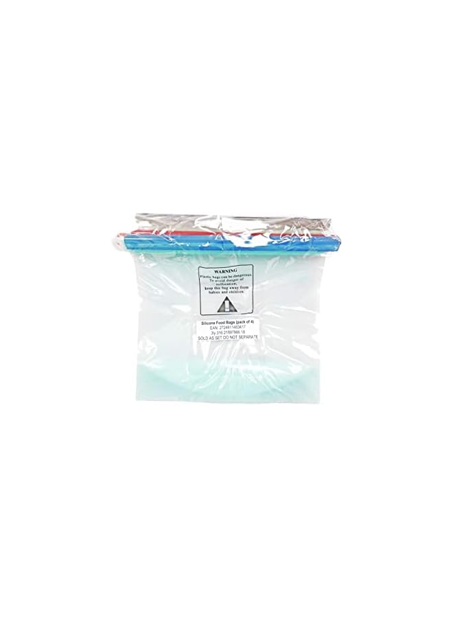 S-TOP Silicone Food Storage Bags Hot/Cold Food Leakproof microwavable - Set of 4 - Image 3