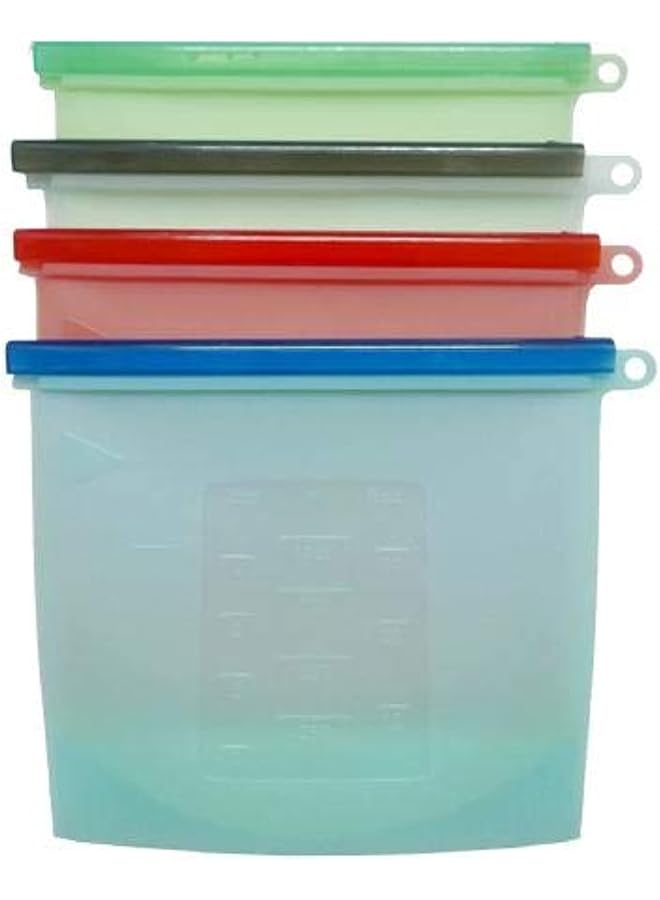 S-TOP Silicone Food Storage Bags Hot/Cold Food Leakproof microwavable - Set of 4 - Image 1