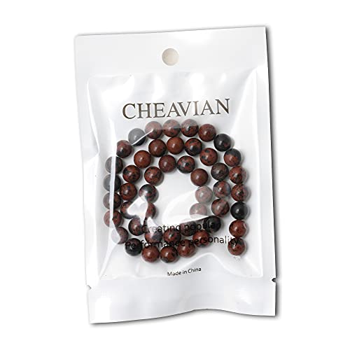 CHEAVIAN 45PCS 8mm Natural Mahogany Obsidian Stone Round Loose Beads for Jewelry Making 1 Strand 15" - Image 5