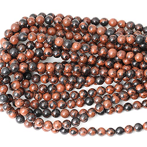 CHEAVIAN 45PCS 8mm Natural Mahogany Obsidian Stone Round Loose Beads for Jewelry Making 1 Strand 15" - Image 3