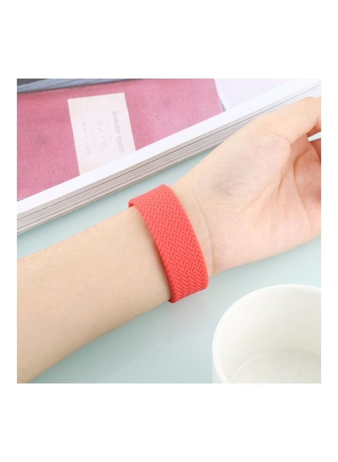 NIBEMINENT Single-Turn Woven Pattern Silicone Watchband For Apple Watch Series 7/6/SE/5/4/3/2/1 41/40/38mm, Size:M Watermelon Red - Image 4