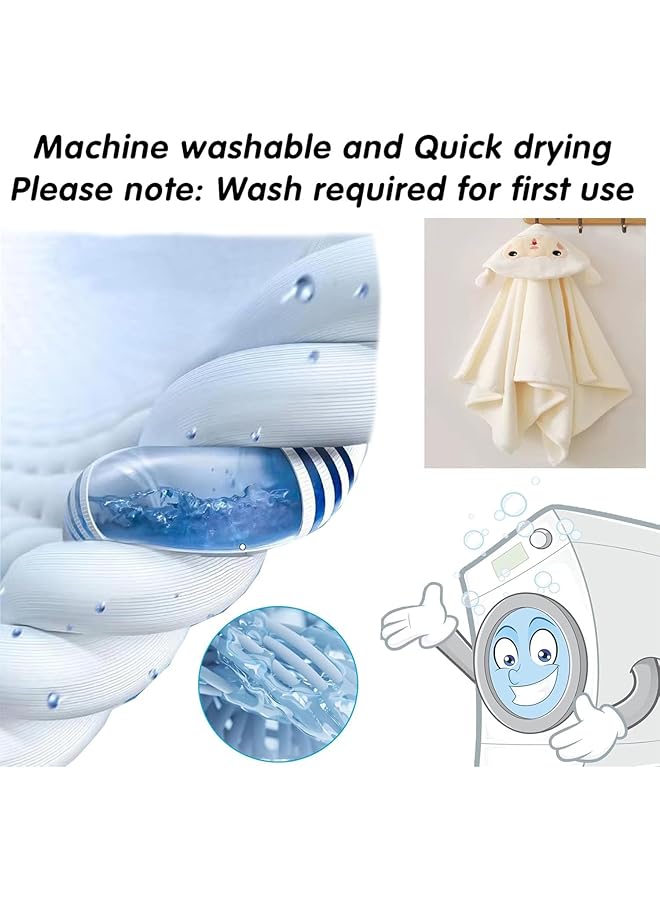 X spring Hooded Towels 90X150Cm Rabbit Design Highly Absorbent Bathrobe Premium Beach Or Bath Towel Ultra Soft Baby Bath Towel Hooded Towel Suitable For Kids 3 12 Years - Image 5