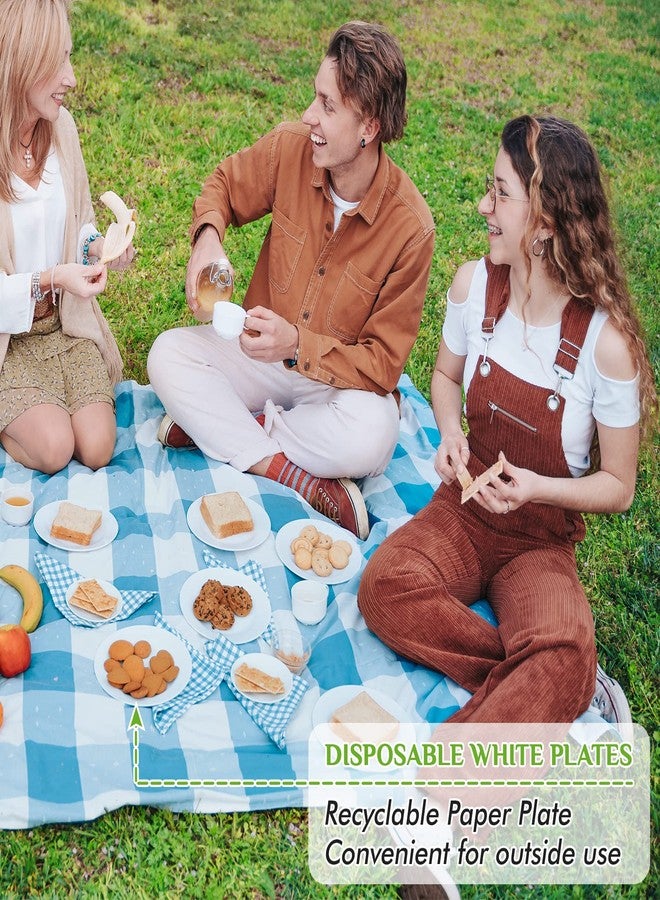 FOCUSLINE أطباق ورقية FOCUSLINE مقاس 6 بوصات 1000 قطعة، أطباق ورقية بيضاء غير مطلية، أطباق حلوى قابلة للتخلص منها للاستخدام اليومي مقاس 6"، عبوة كبيرة 1000 قطعة - Image 4