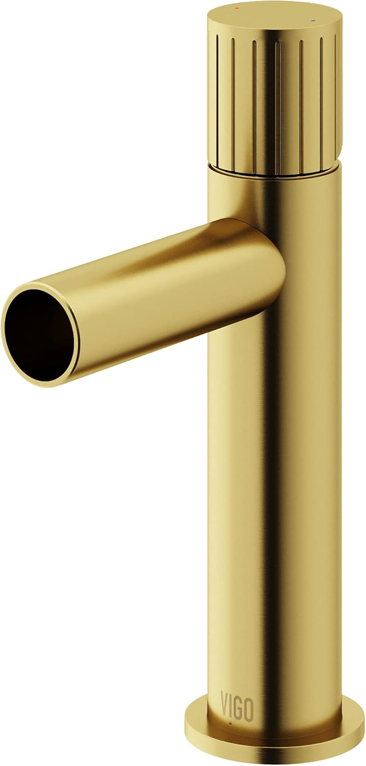 VIGO Ashford 8 H Single Handle SingleHole Bathroom Faucet in Matte Brushed GoldVG01052MG - Image 1