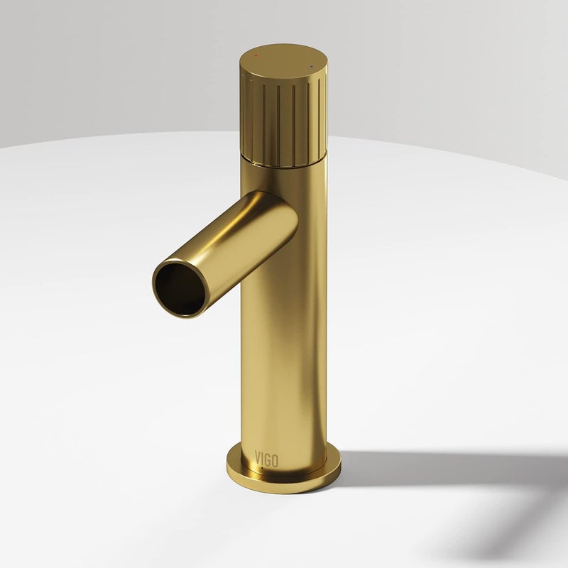 VIGO Ashford 8 H Single Handle SingleHole Bathroom Faucet in Matte Brushed GoldVG01052MG - Image 2