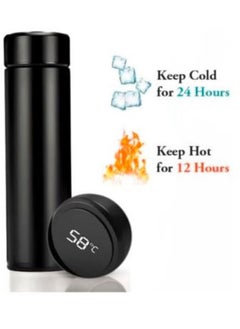 Smart Water Bottle Stainless Steel Vacuum Flask,Travel Mug with Smart LCD Touch Screen,Keep Hot Or Cold, Car Portable Travel Tea Coffee Vacuum Thermoses Cup for School, Office (free bottle cover)