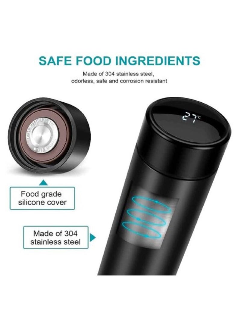 Generic - Smart Water Bottle Stainless Steel Vacuum Flask,Travel Mug with Smart LCD Touch Screen,Keep Hot Or Cold, Car Portable Travel Tea Coffee Vacuum Thermoses Cup for School, Office (free bottle cover) - Image 1