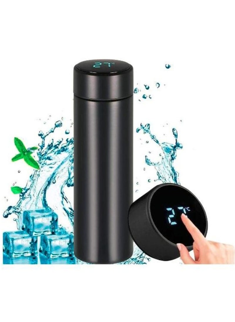 Generic - Smart Water Bottle Stainless Steel Vacuum Flask,Travel Mug with Smart LCD Touch Screen,Keep Hot Or Cold, Car Portable Travel Tea Coffee Vacuum Thermoses Cup for School, Office (free bottle cover) - Image 1