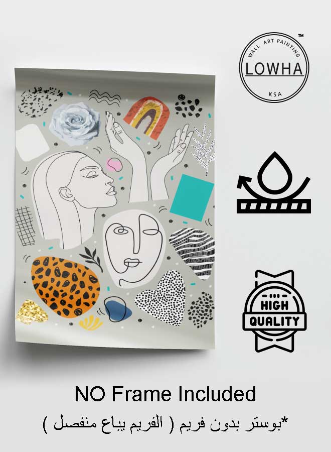 LOWHA Poster Painting Art With Four Separate Pieces Of Double-Sided Stickers Abstract Mix Art For Home Bedroom Living Room And Office Decor - Image 3