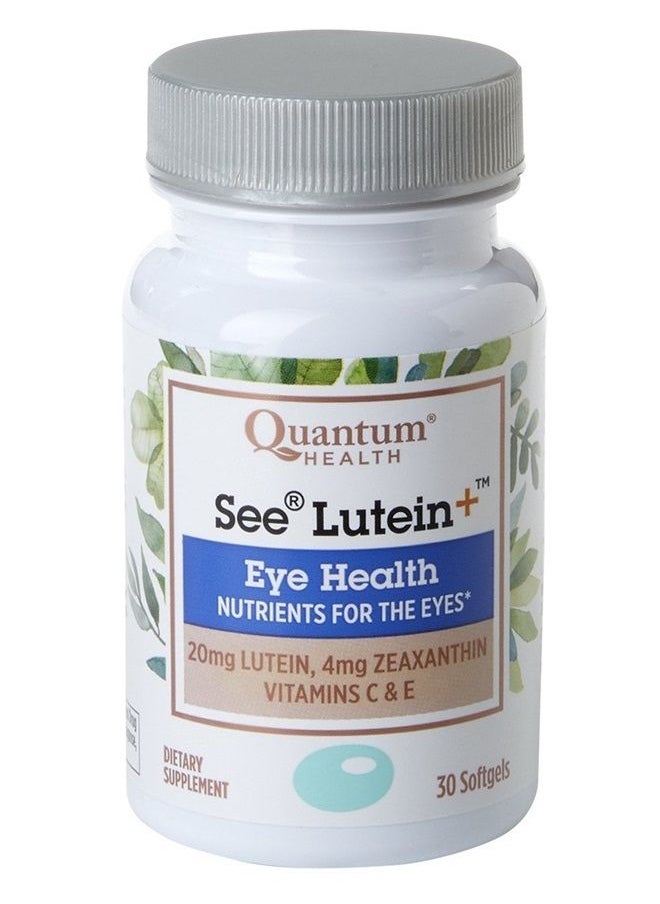 Quantum Health See Lutein+ Vision Supplement|Helps Maintain Overall Eye Health|Formulated with Lutein, Zeaxanthin, and Vitamins C and E|30 Softgels, 30 Day Supply  - Image 1