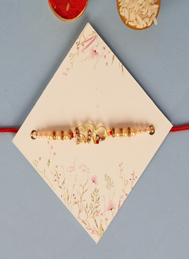 PrideKraft | Designer Rakhi Set For Family | Brother Bhai Bhaiya | Ganpati bRO Rakhi | Pack Of 3 Rakhi | 1 Roli Rice Pack | 1 Greeting Card - Image 4